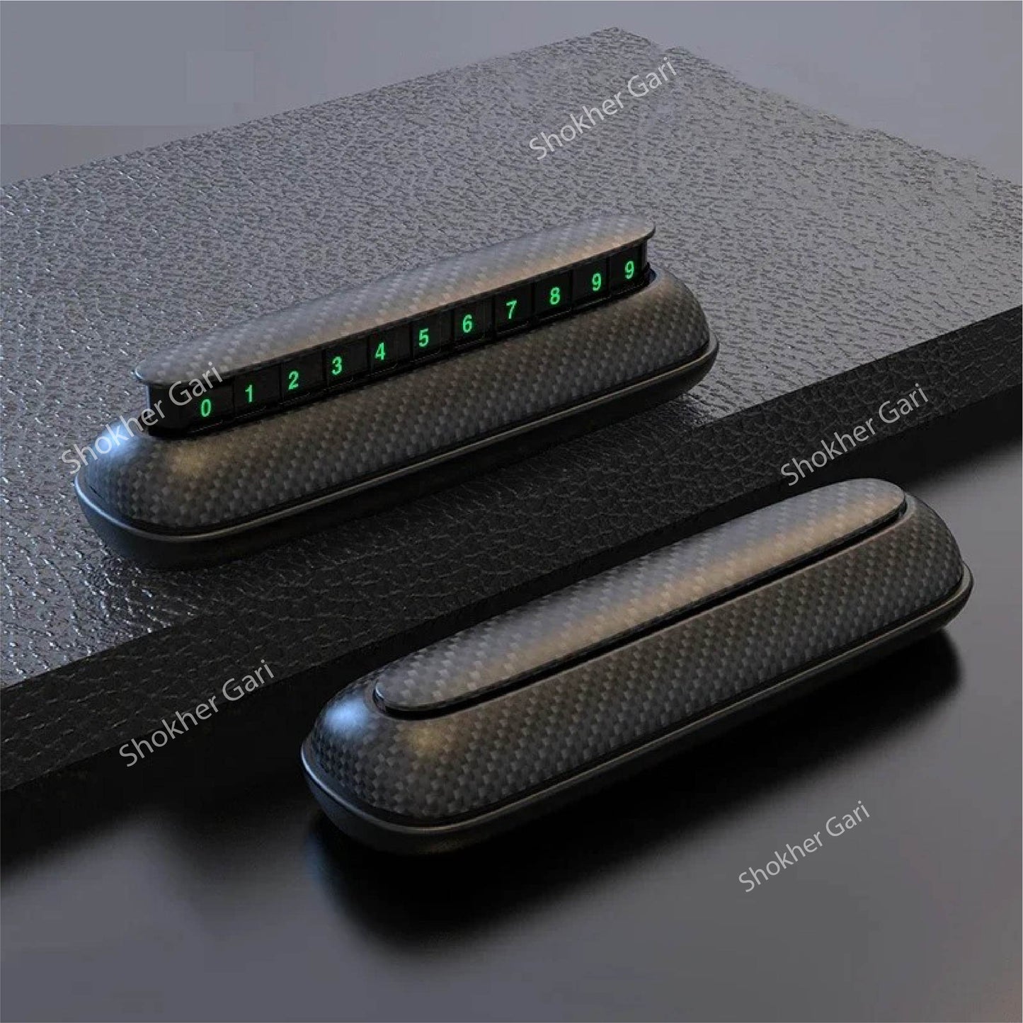 Car Parking Phone Number Holder Carbon - 3R Multi featured Parking phone Number Holder image 0