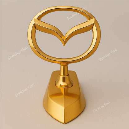 Car Golden Metal Front Hood Bonnet Logo - Mazda image