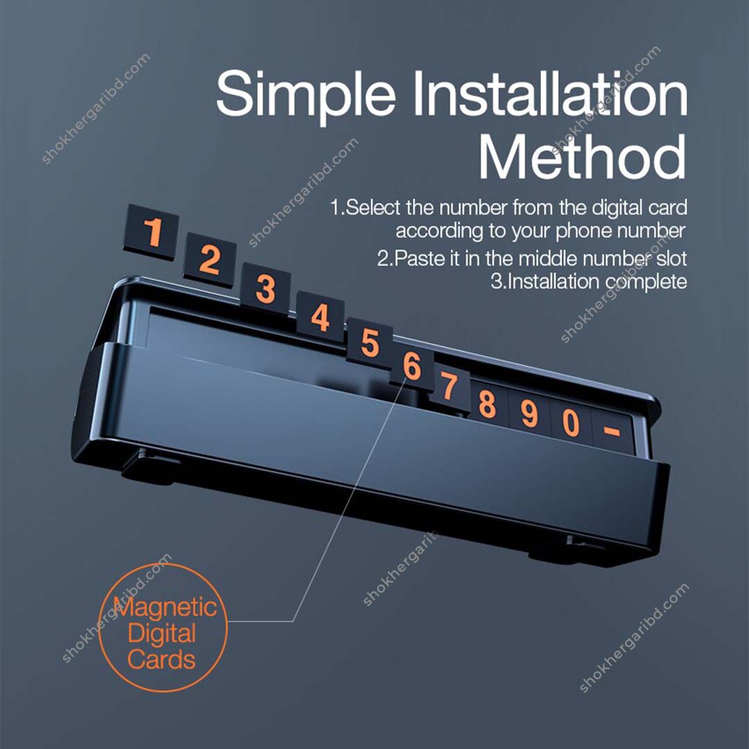 Temporary Parking Card Plastic Body Mobile Number Holder image 3