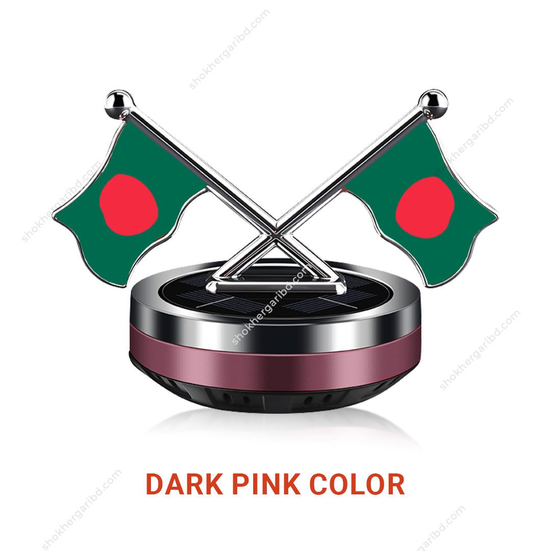 Bangladesh Car Flag Auto Rotating Solar air Freshener - Dark Pink image