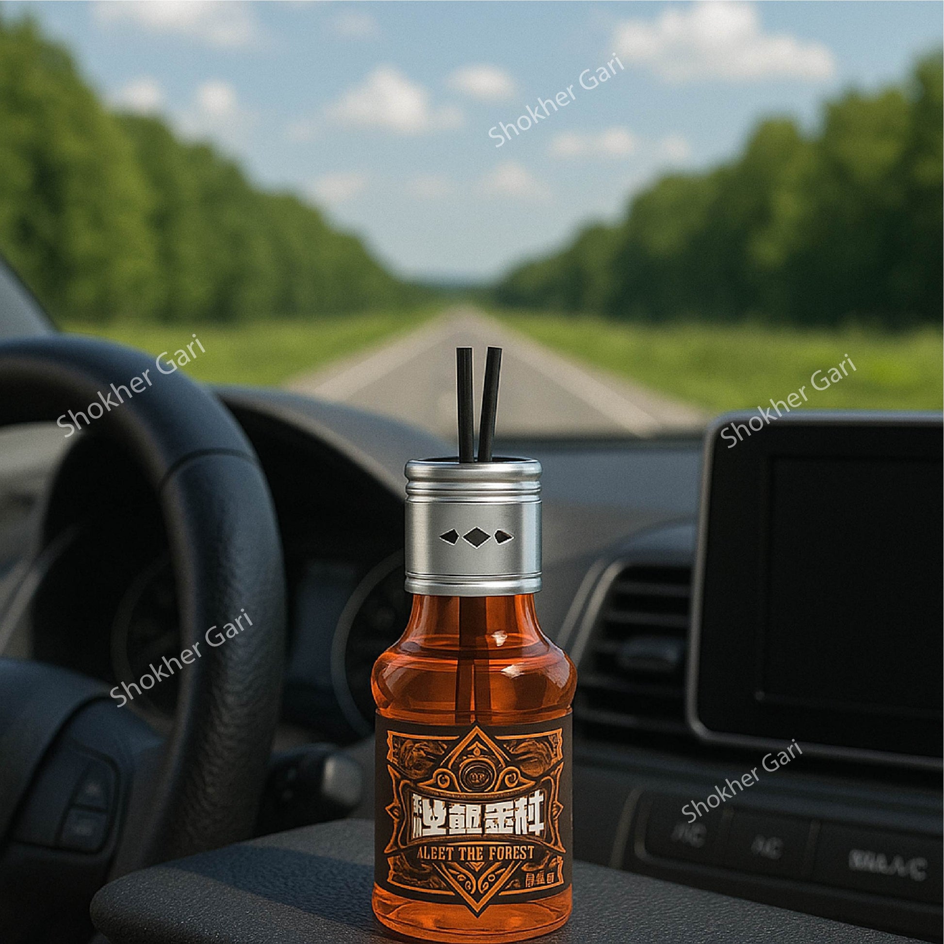 Tiktok Same Style Wine Bottle Car Perfume - Orange image