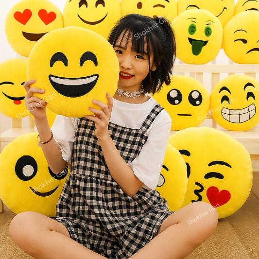 Emoji Pillow Round Smiley Face Pillow image 0