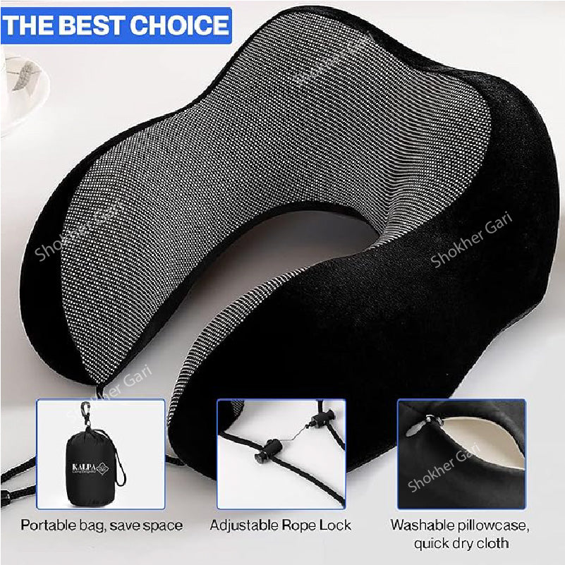 Memory Foam Travel Neck Pillow 1 Piece - Black image
