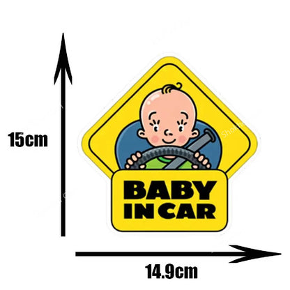 Car Reflective Car Sticker Baby in car Cartoon image 7