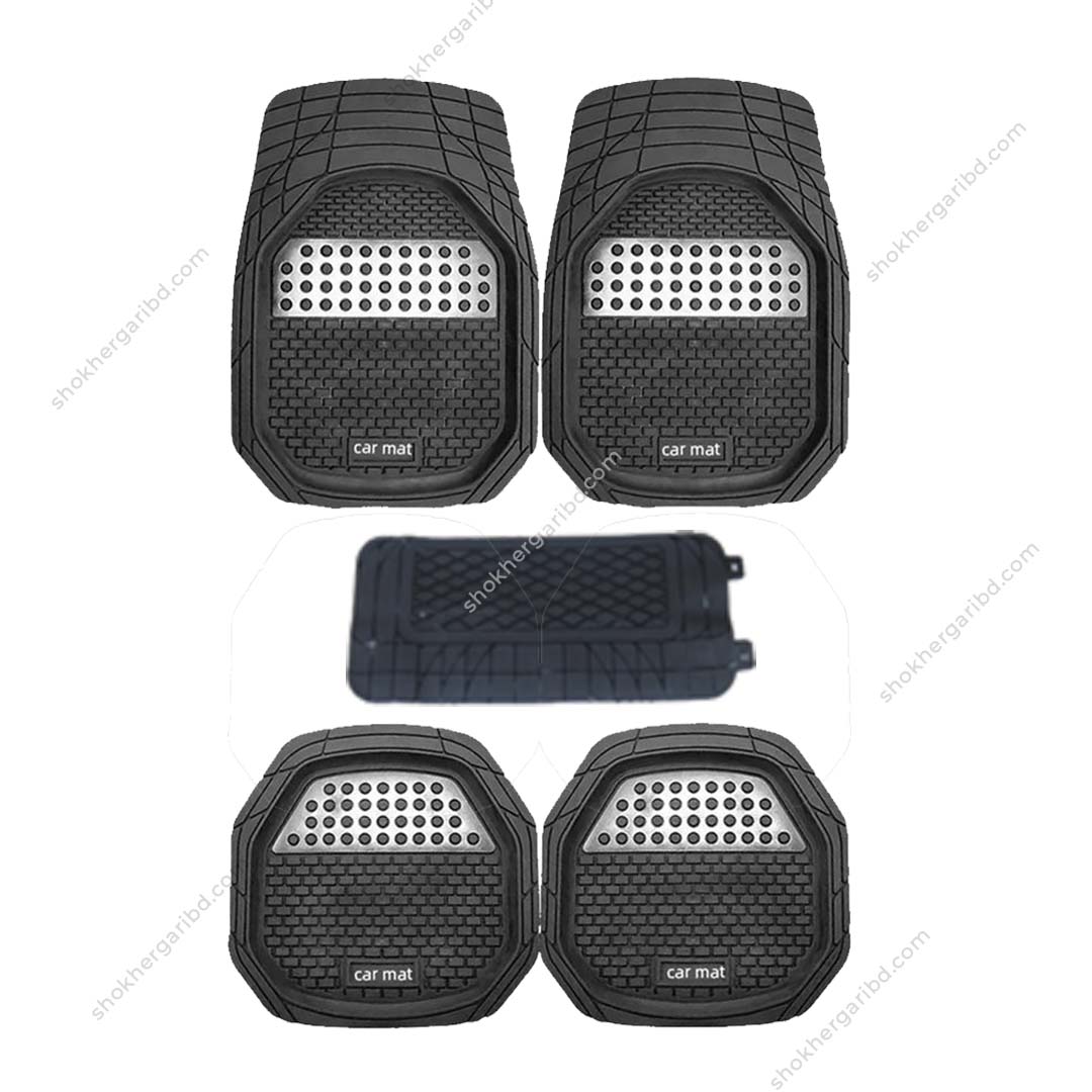 Car Universal Foil Style Floor Mat 5Pcs Set image 2