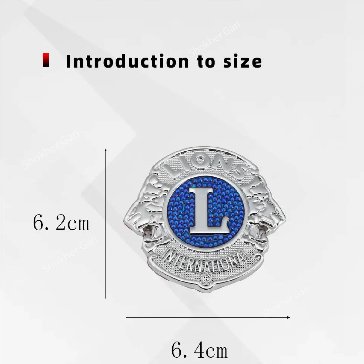 Lions Clubs International Logo For Car Grille - Silver image