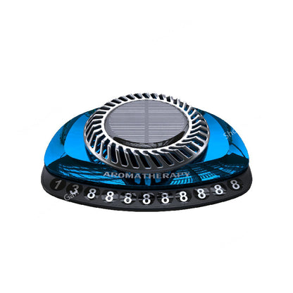 Car Solar Air Freshner With Parking Number - Blue image