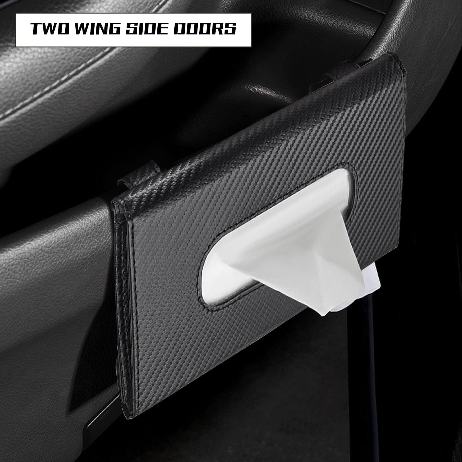 Carbon Fiber Car Sun Visor Tissue Box image 1