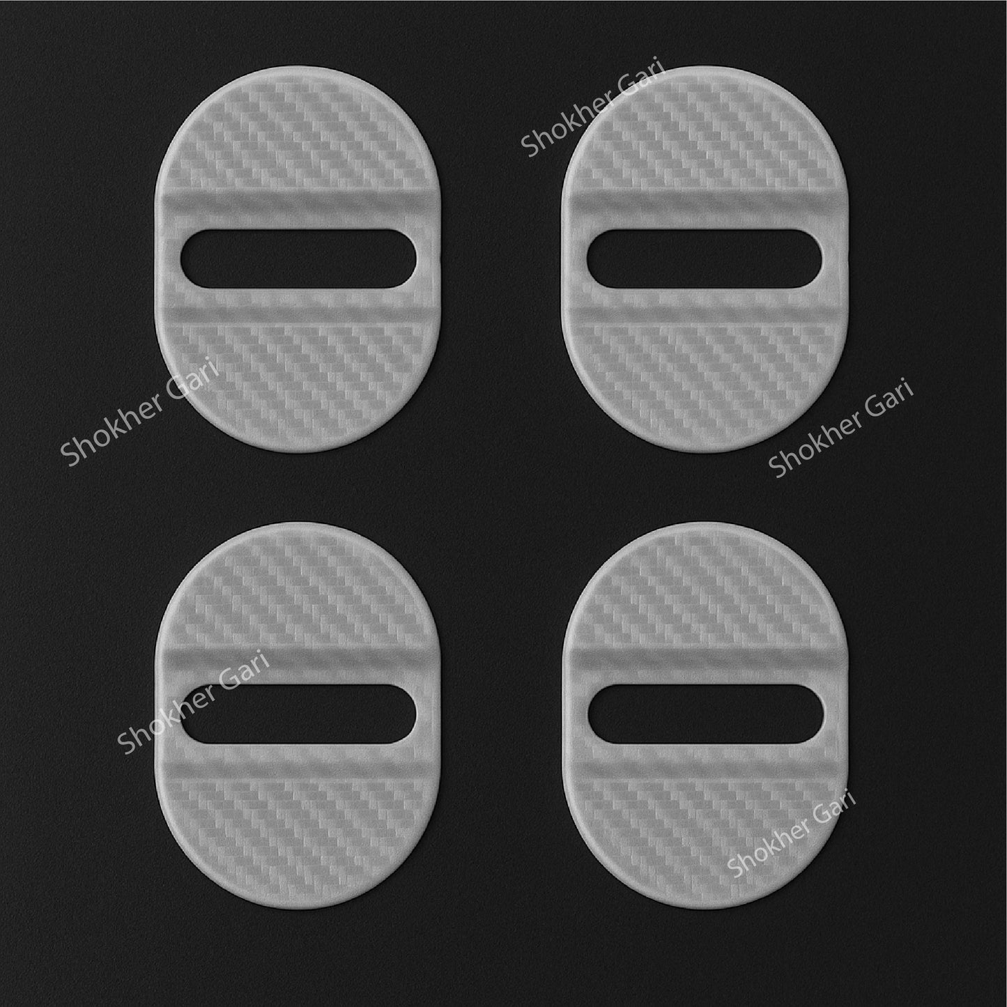 Car Door Lock Protector Plastic Carbon Stopper - 4pcs Set image 4