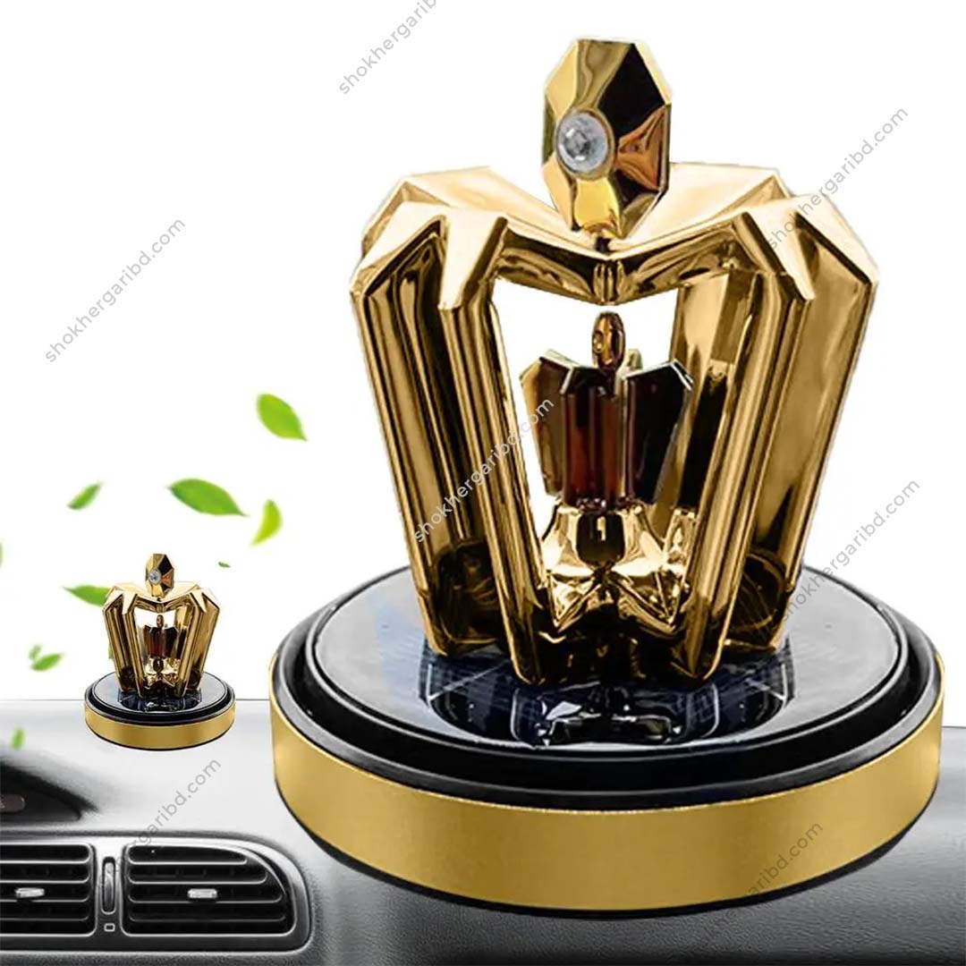 Crown Odor solar perfume For Car Dashboard - Golden image