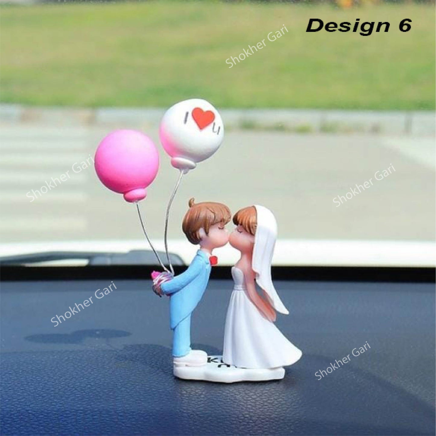 Car Dashboard Showpiece Cute Cartoon Couple Action Doll Balloon image 5