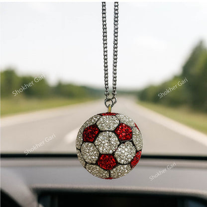 1Pcs Stone Hanging Football Car Showpiece For Mirror image 1