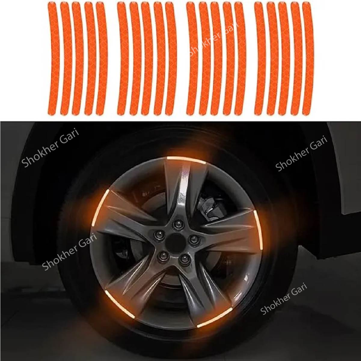 Colorful Car Wheel Reflective Sticker 20Pieces set image 4