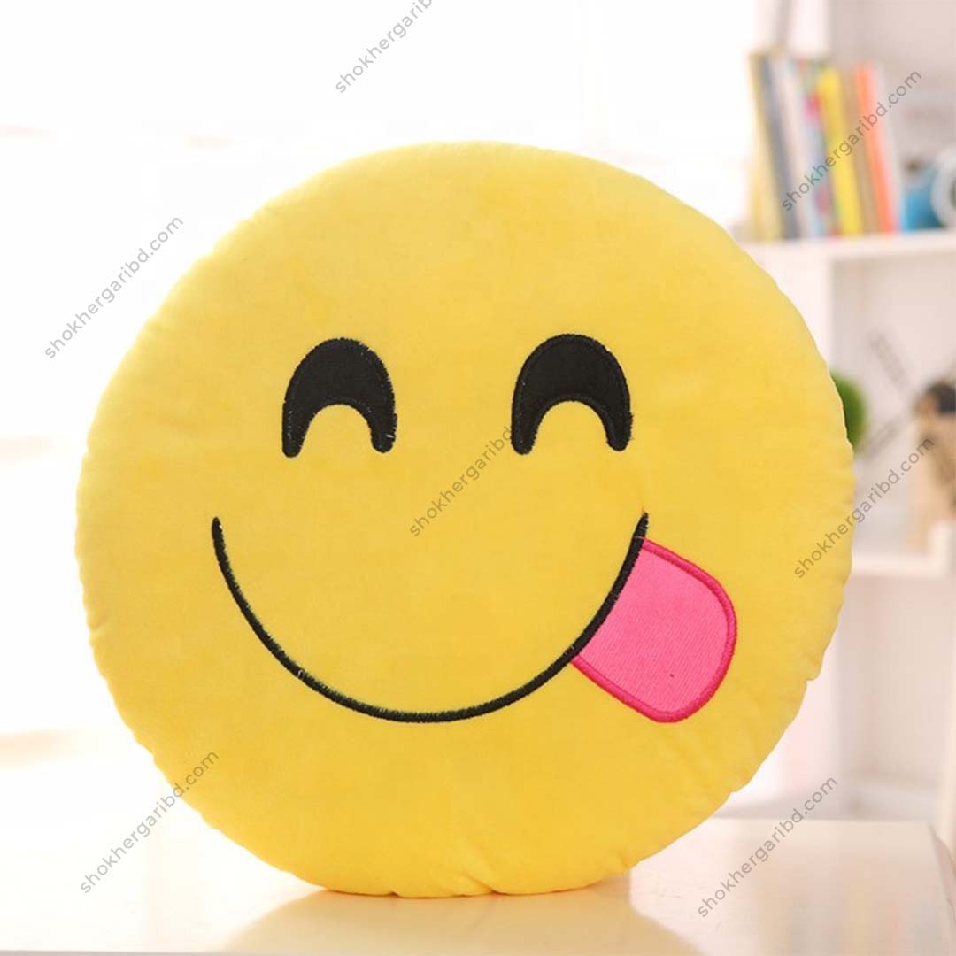 Emoji Pillow Round Smiley Face Pillow - 3 image