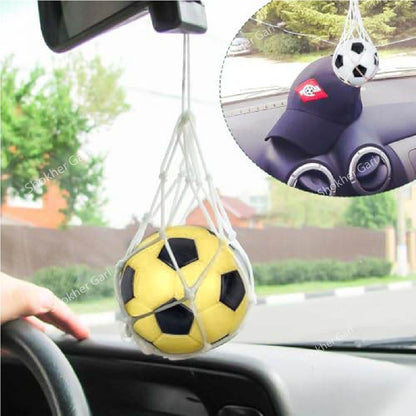 Car Football Hanging Dice with Air Freshener - Yellow image