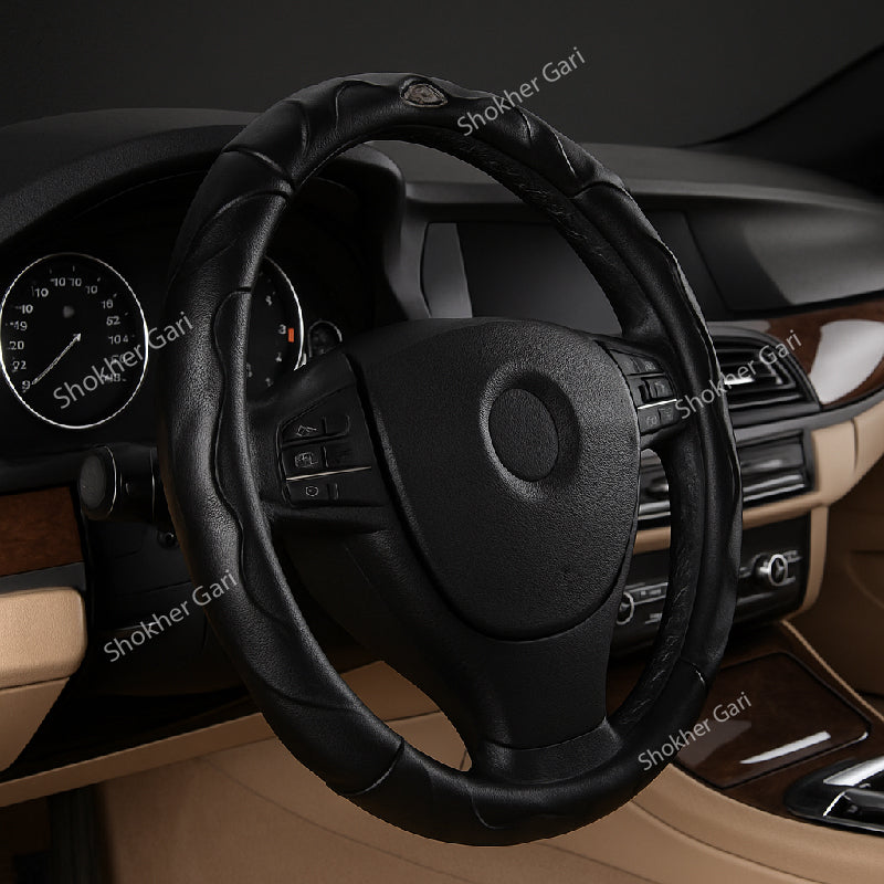 Car Designer Black Steering Wheel Cover image 3