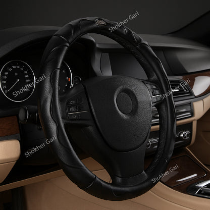 Car Designer Black Steering Wheel Cover image 3