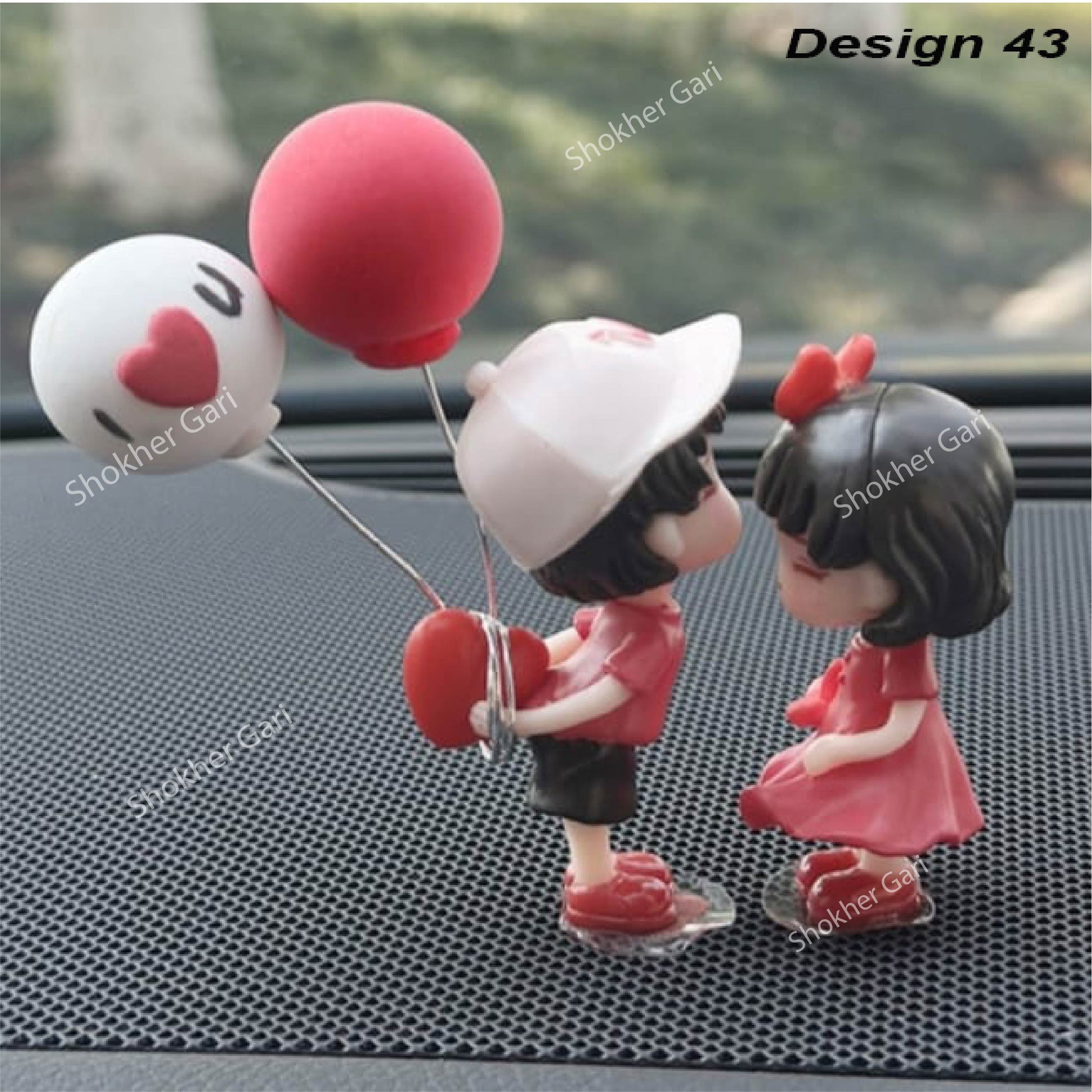 Car Dashboard Showpiece Cute Cartoon Couple Action Doll Balloon - 43 image