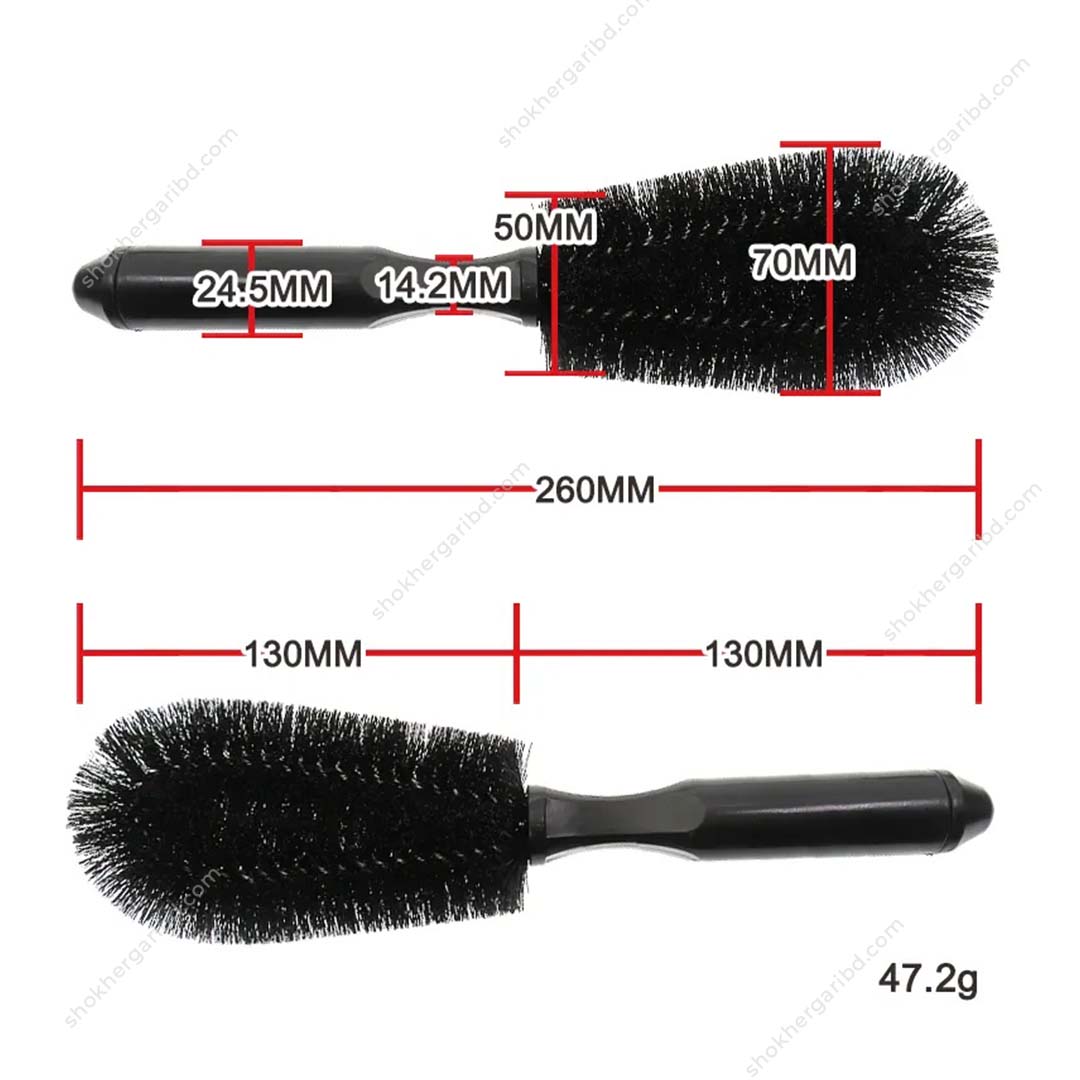 Black 1pc Universal Car Wheel Rims  Brush image 2