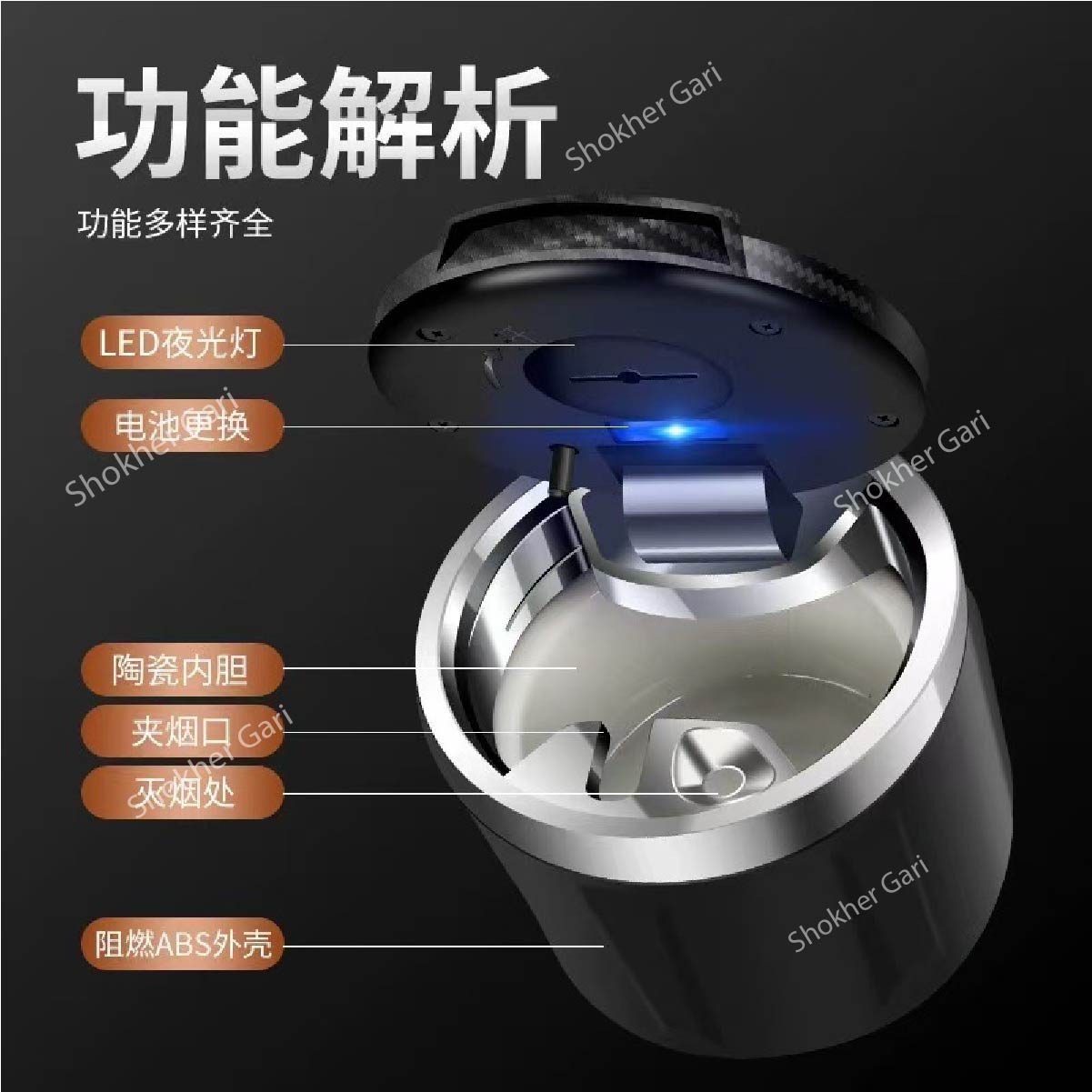 JC Style Carbon Fiber Ashtray image 1