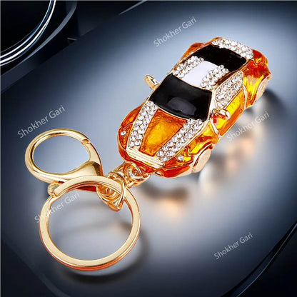 New Small Toy Stone Car High Quality Keyring Holder - Golden image