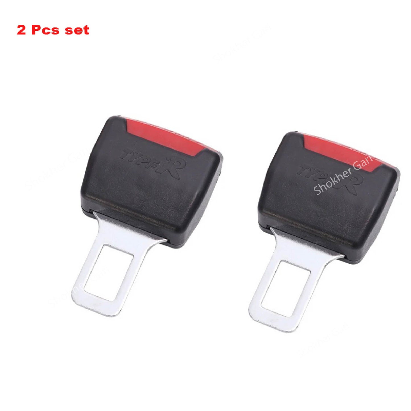 2Pcs Car Seat Belt Clip Extender Safety Seatbelt Lock Buckle - Black image