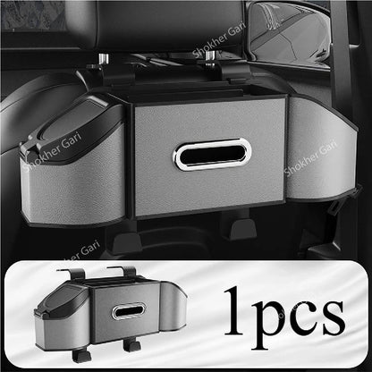 1pcs Car Functional Storage Seat Back Organizer - Ash Design 1 image