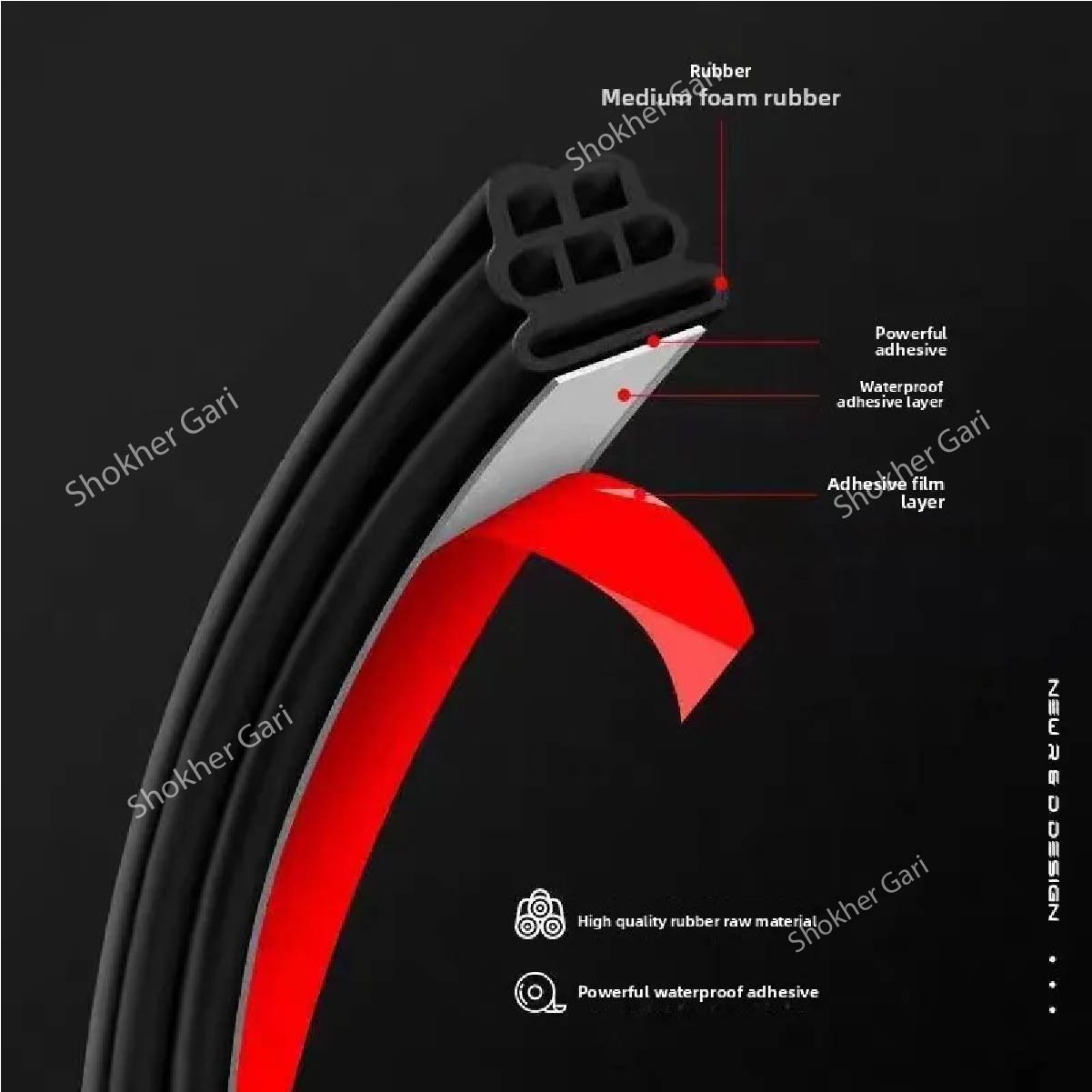 Car Door sealing strip  Double-layer sound insulation image 4