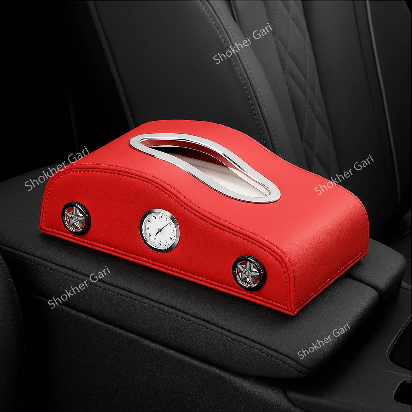 Car Shape Tissue Box with Clock (Copy) image 1