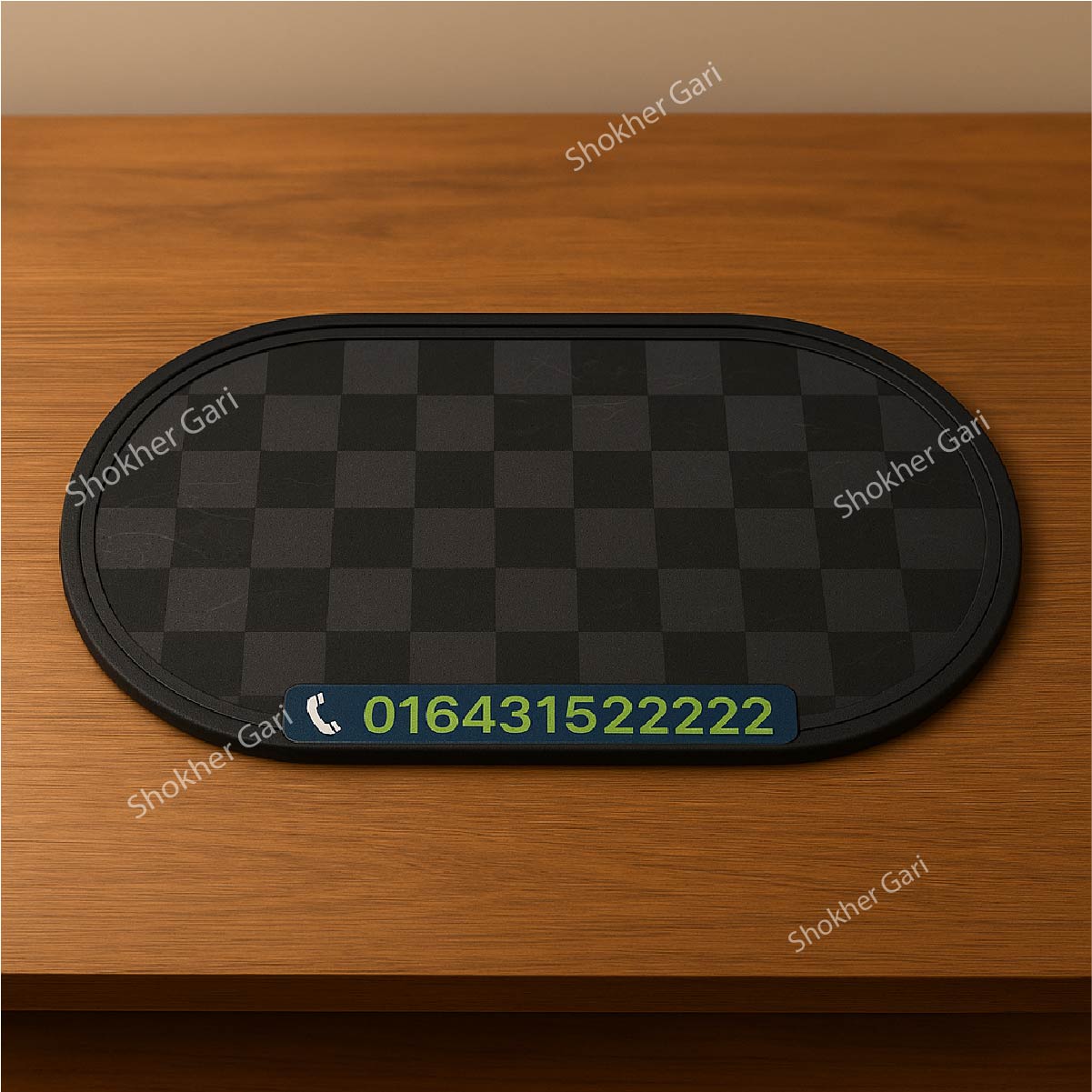 Capsule Shape Twin Color 2 in 1 mobile mat - Black image