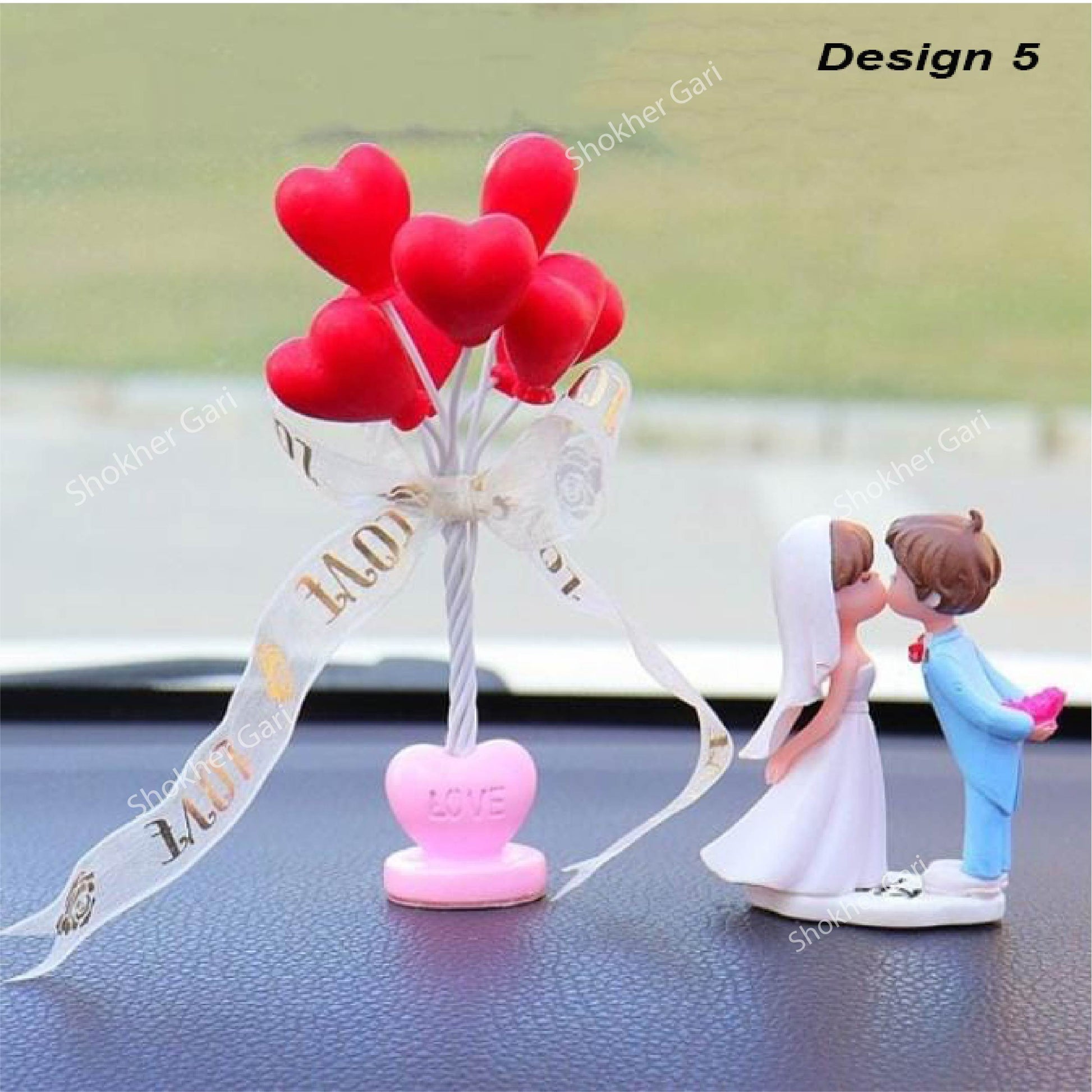 Car Dashboard Showpiece Cute Cartoon Couple Action Doll Balloon - 5 image