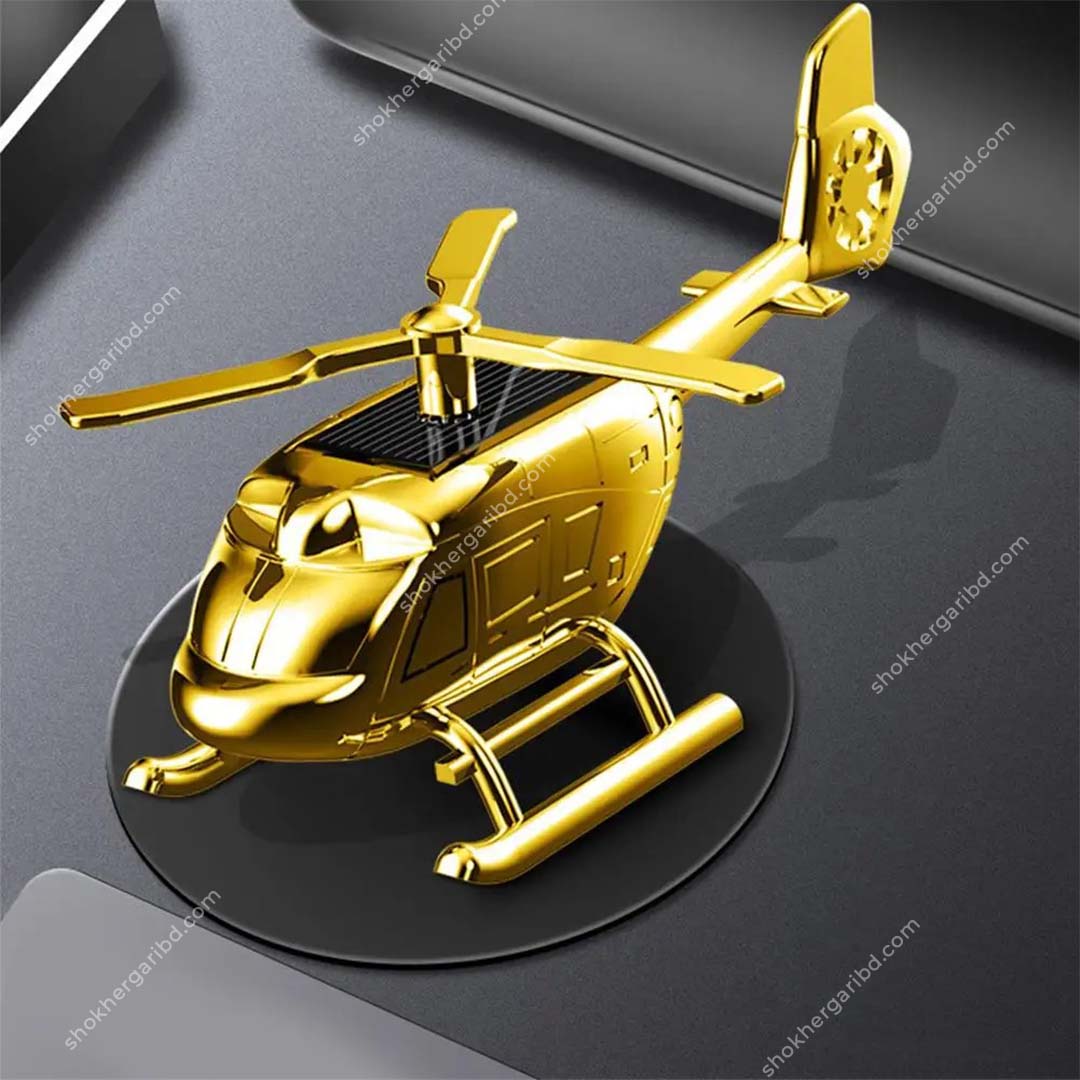 Car Golden Zinc Alloy Solar Helicopter perfume image 0