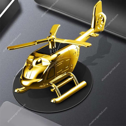 Car Golden Zinc Alloy Solar Helicopter perfume image 0