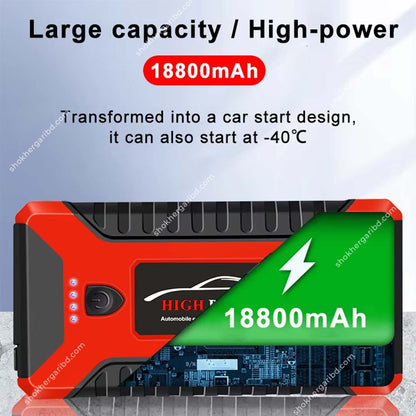 Car Red Jumper Starter with Air Pum &amp; Power Bank 99880 mAh image 1