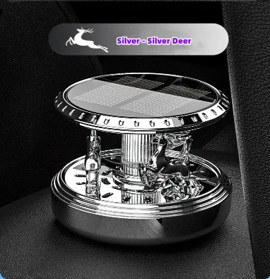 Solar Rotating Gold Plated Deer Car Perfume image 5