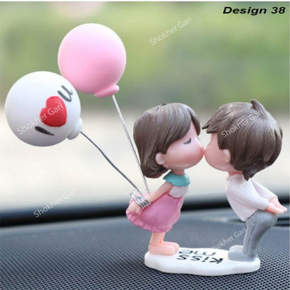 Car Dashboard Showpiece Cute Cartoon Couple Action Doll Balloon image 34