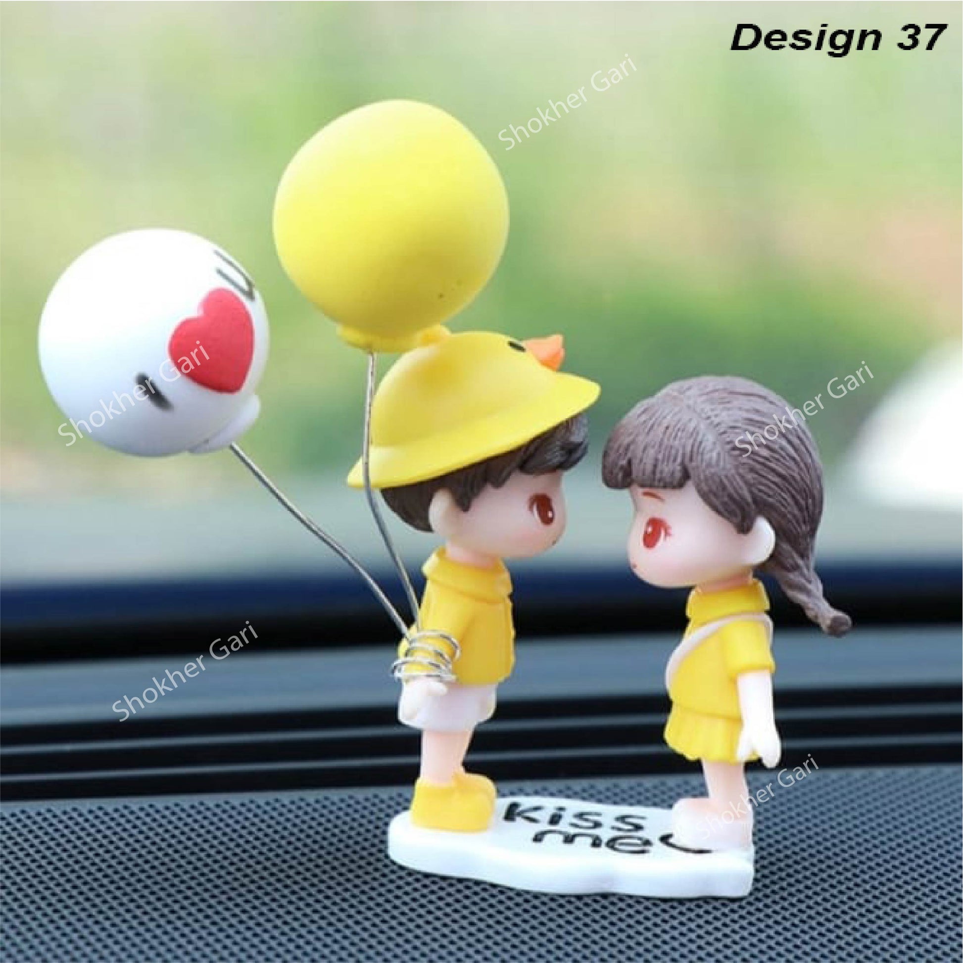 Car Dashboard Showpiece Cute Cartoon Couple Action Doll Balloon - 37 image