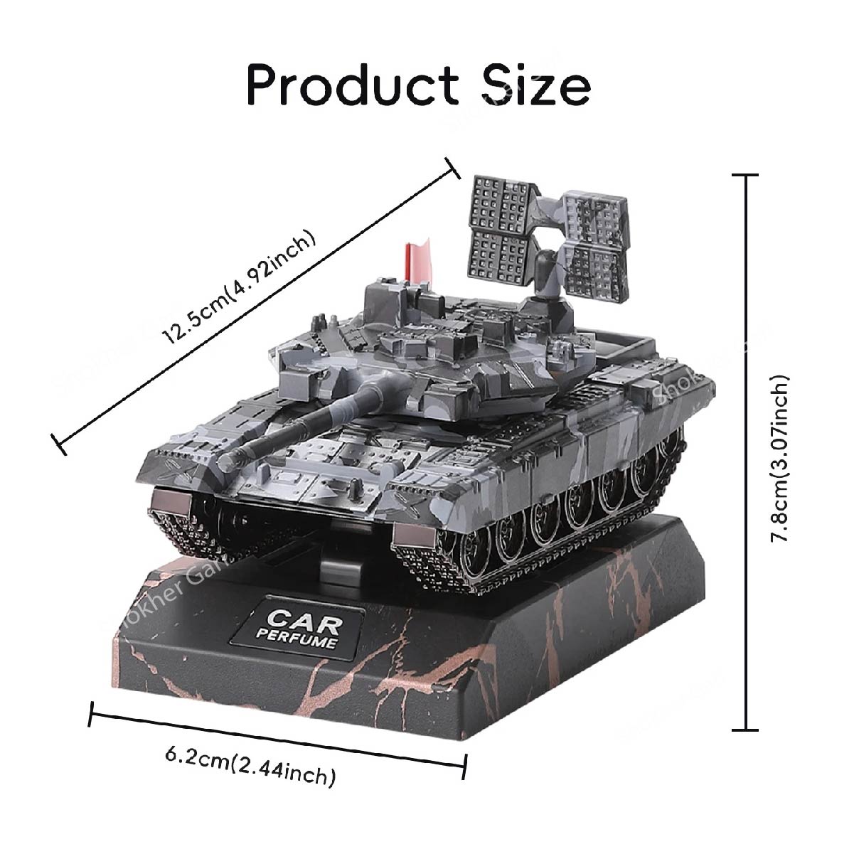 Drift tank model rotate radar car dashboard image 4
