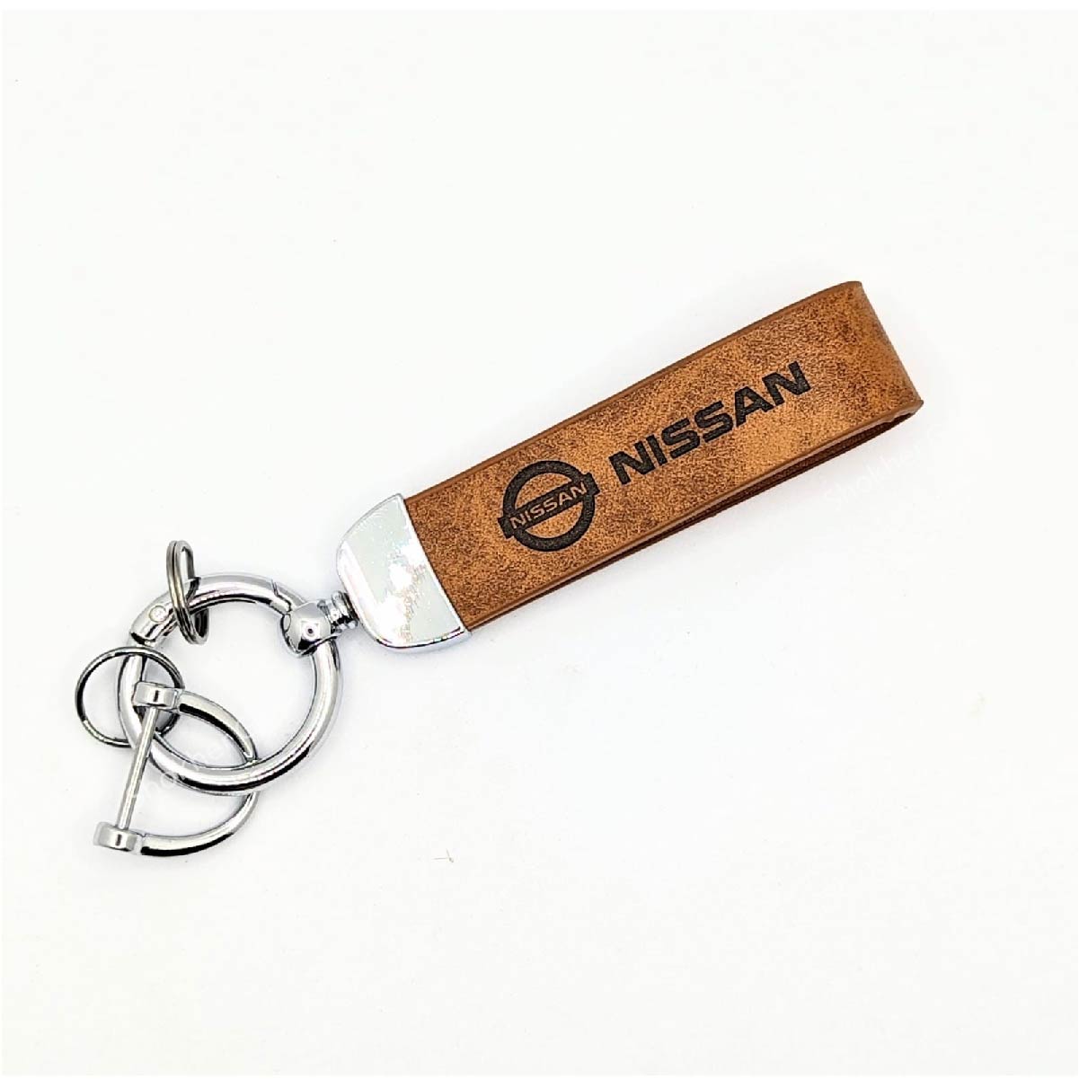 1pcs Brown PU Leather Keyring Premium - Nissan image
