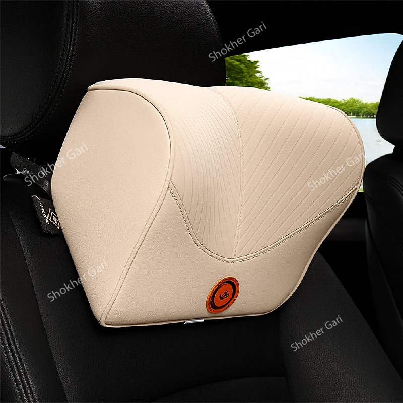 1Pcs Liner Design Memory Foam Neck Pillow - Beige image