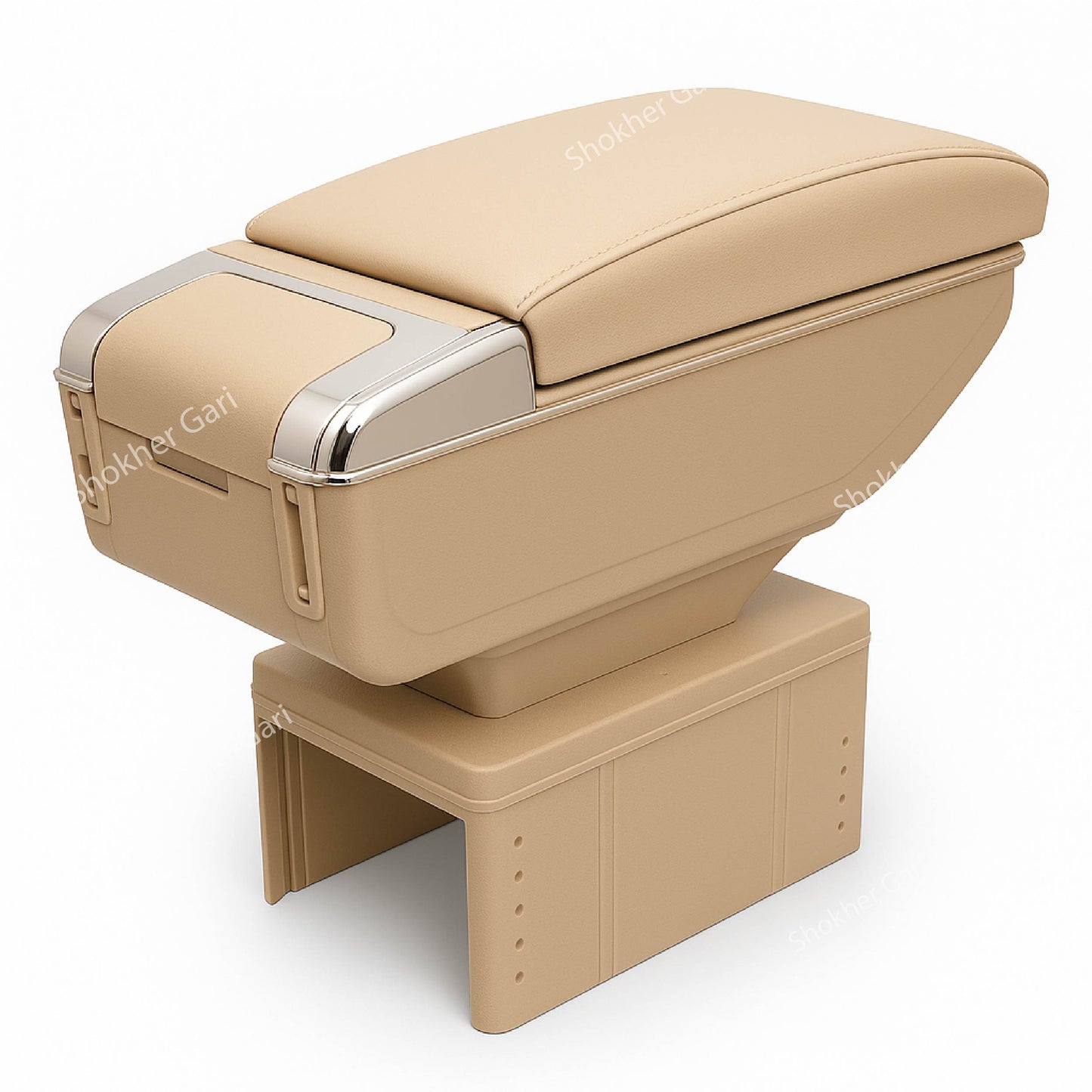 Armrest USB Storage Box-Space-Saving Armrest USB console box - Beige image