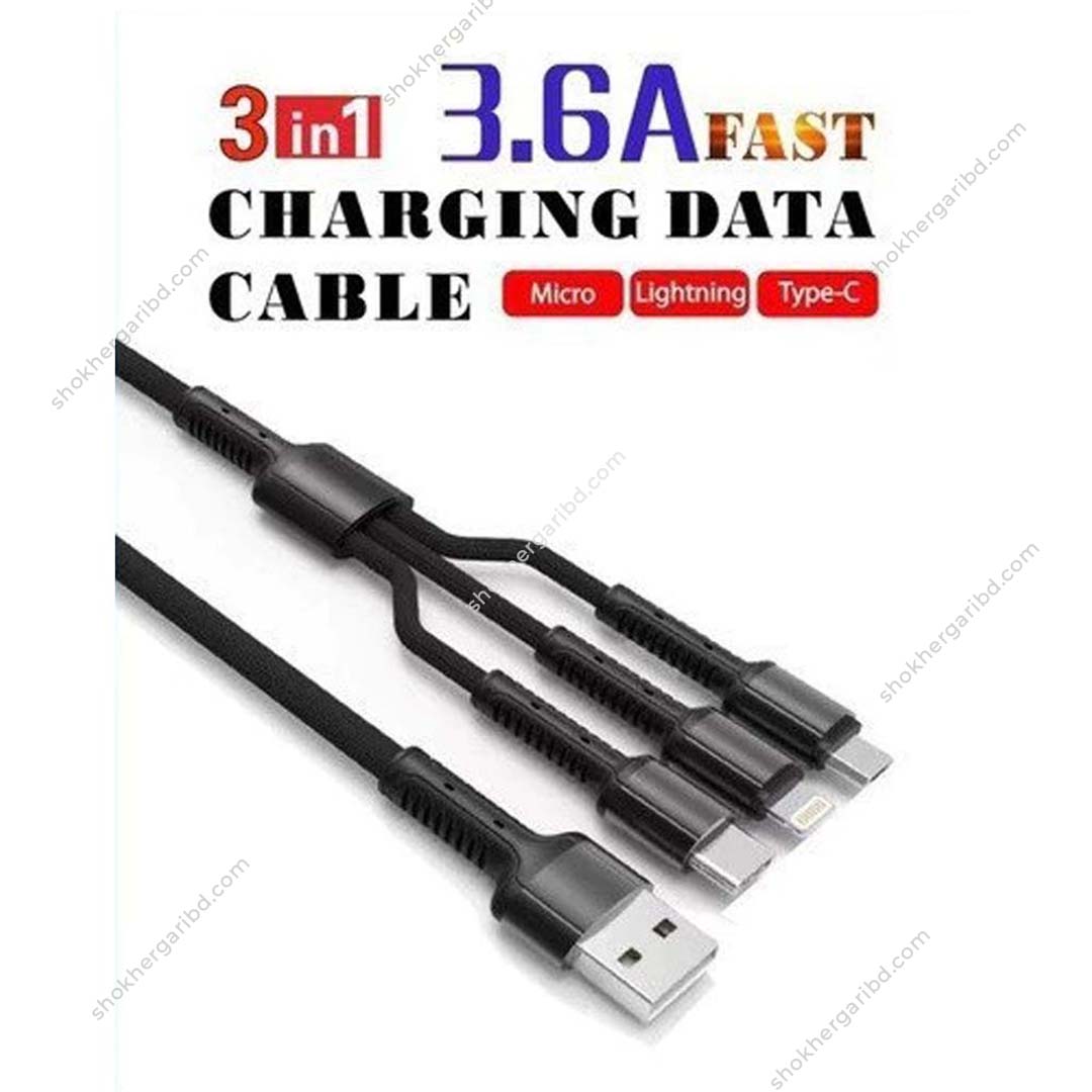 Car USB Fast Charger Pugan 3in 1 36W image 3