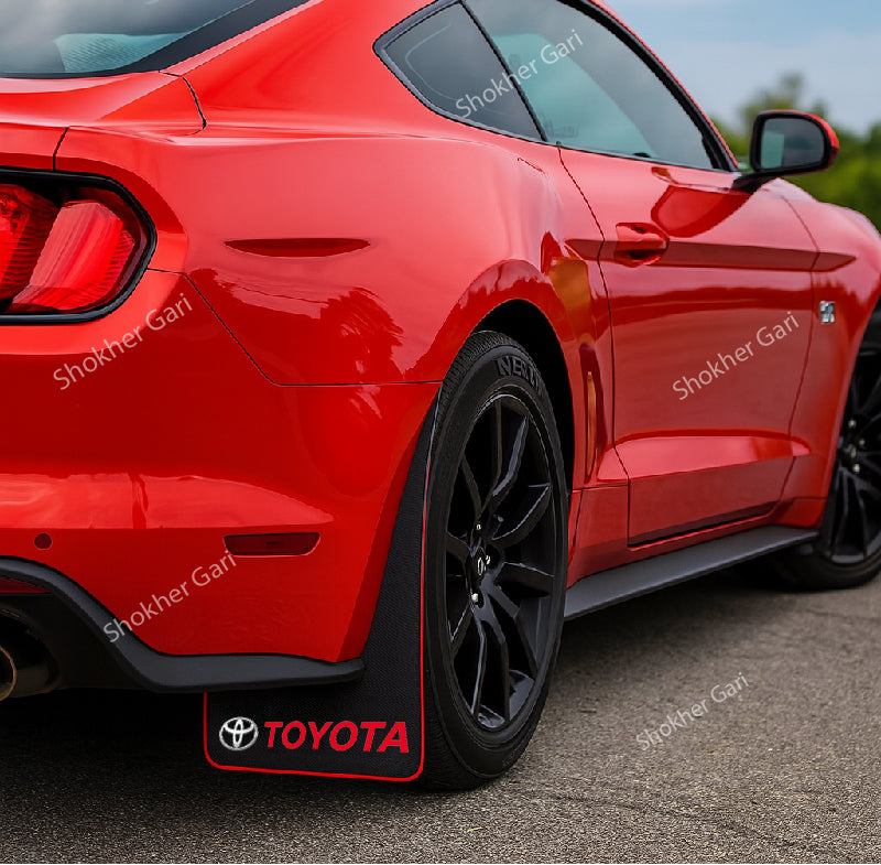 Universal Rubber Fit Soft Mudguard New Version 4 Pices – 1 Set - Toyota image