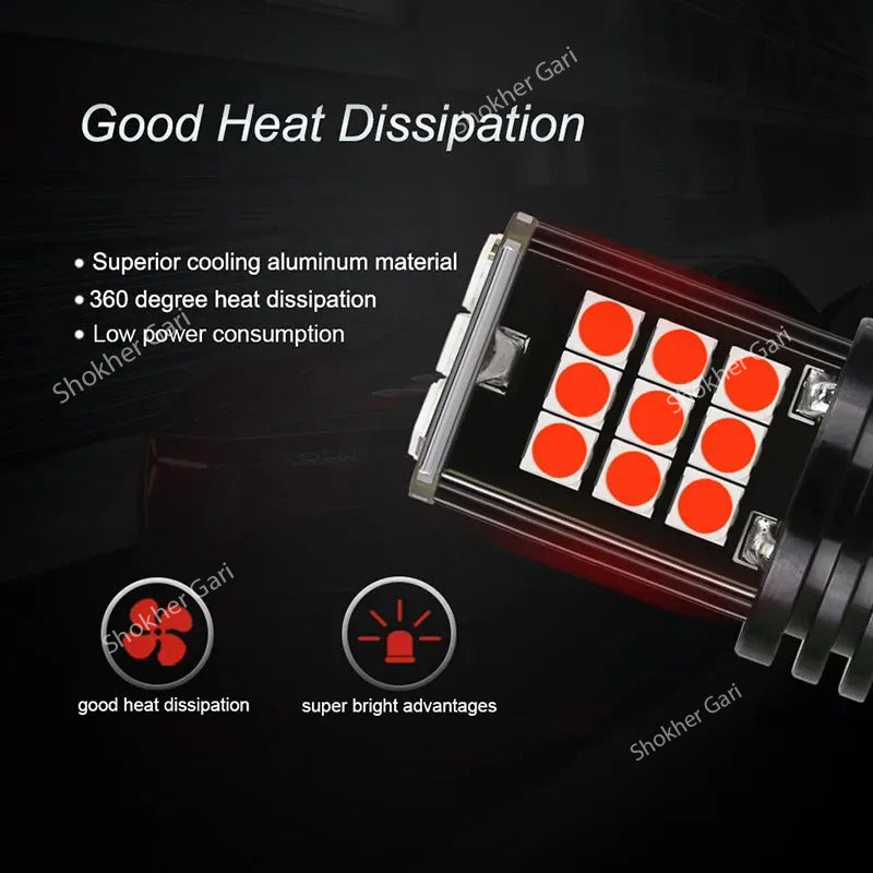 2Pcs Red Brake Hyper LED Bulb image 3