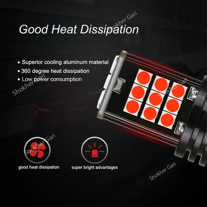 2Pcs Red Brake Hyper LED Bulb image 3