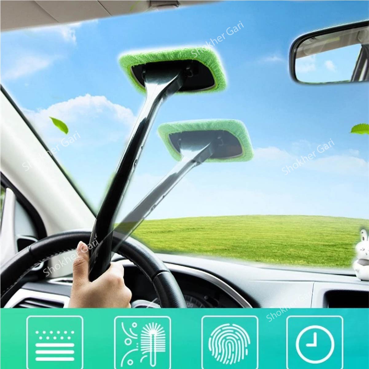 Windshield and Window Cleaner Microfiber Cloth Tool image 2