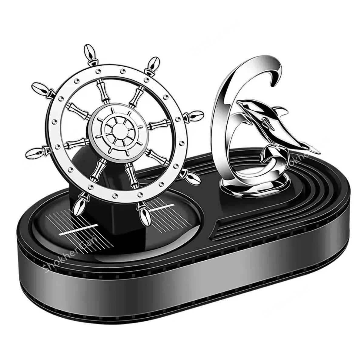 Rotating Rudder Hand Boat Car Solar Perfume - Black image