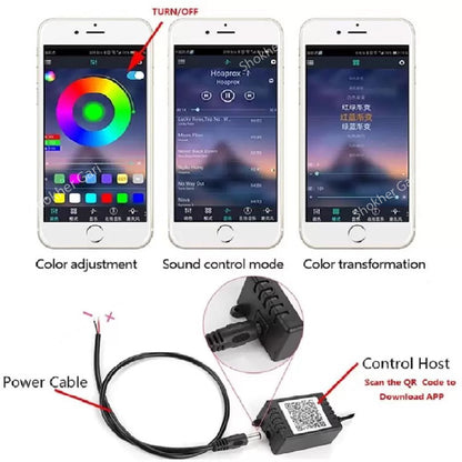 Car Interior Ambeint Stripe Light - RGB Interior Decorative Light (App Controlled) 20 Feet image 2