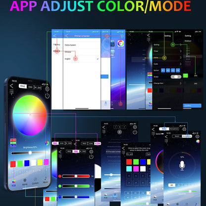 RGB Flowing Styling Car Hood Light LED Strip light - Remote And App Controlled image 1