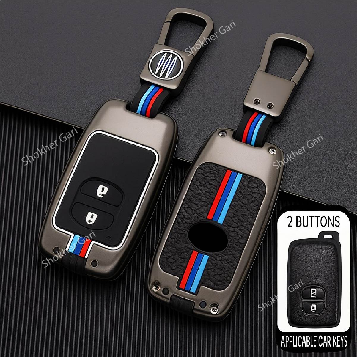 M/Y Zinc Alloy Key Cover Protection Metal Remote Cover For Toyota , Honda, Nissan, Mitsubishi,Hyundai, MG ,BMW Strong Key Cover - Fielder image